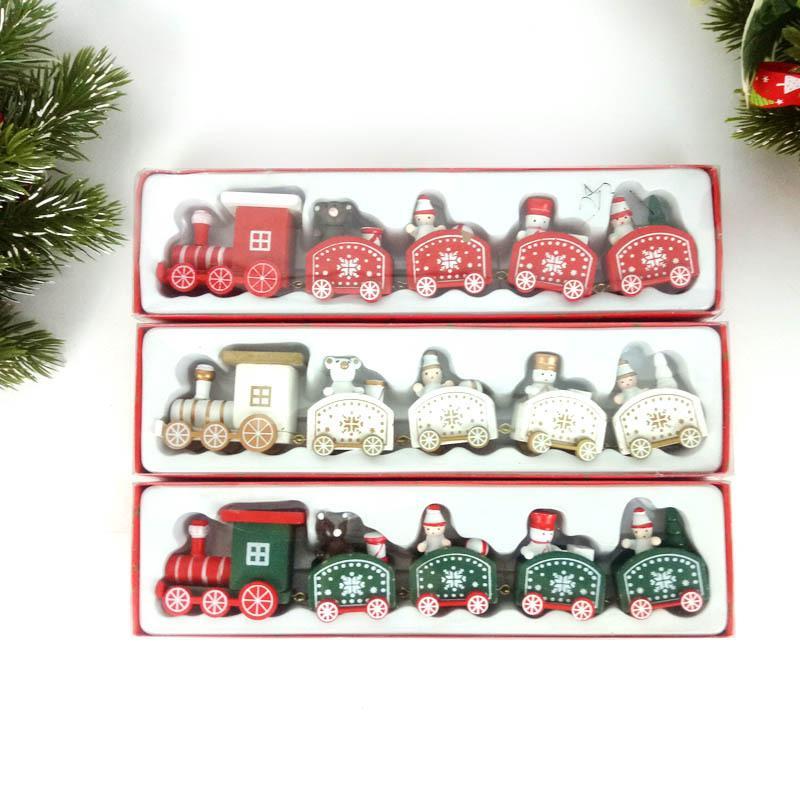 Christmas Train Wood for Home Holiday Party Christmas Decoration kid toys gift new year Ornament - Xmaspajamas