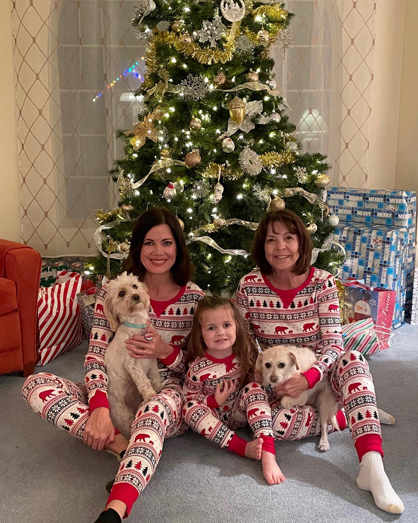 Cute Christmas Tree and Bear Pattern Family Matching Pajamas Set - Xmaspajamas
