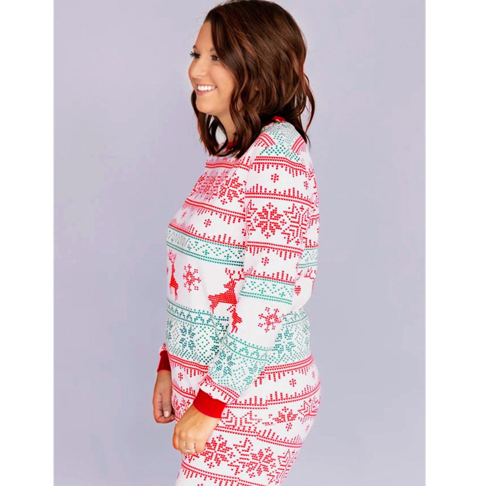 Christmas deer Snowflake Family Matching Pajama Set(with Pet's dog clothes) - Xmaspajamas