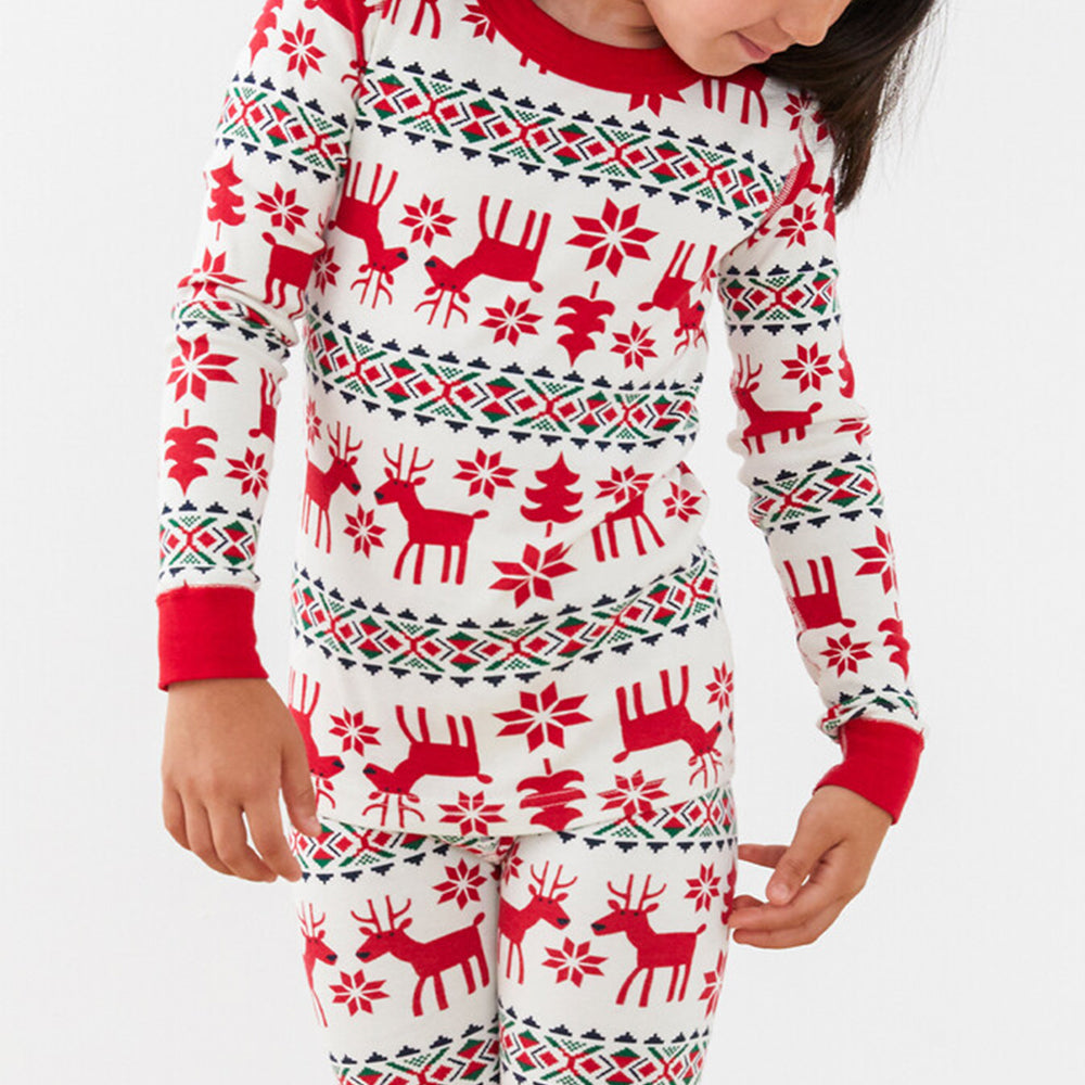 Classic Christmas Deer Print Family Matching Pajamas Set (with Pet's dog clothes) - Xmaspajamas