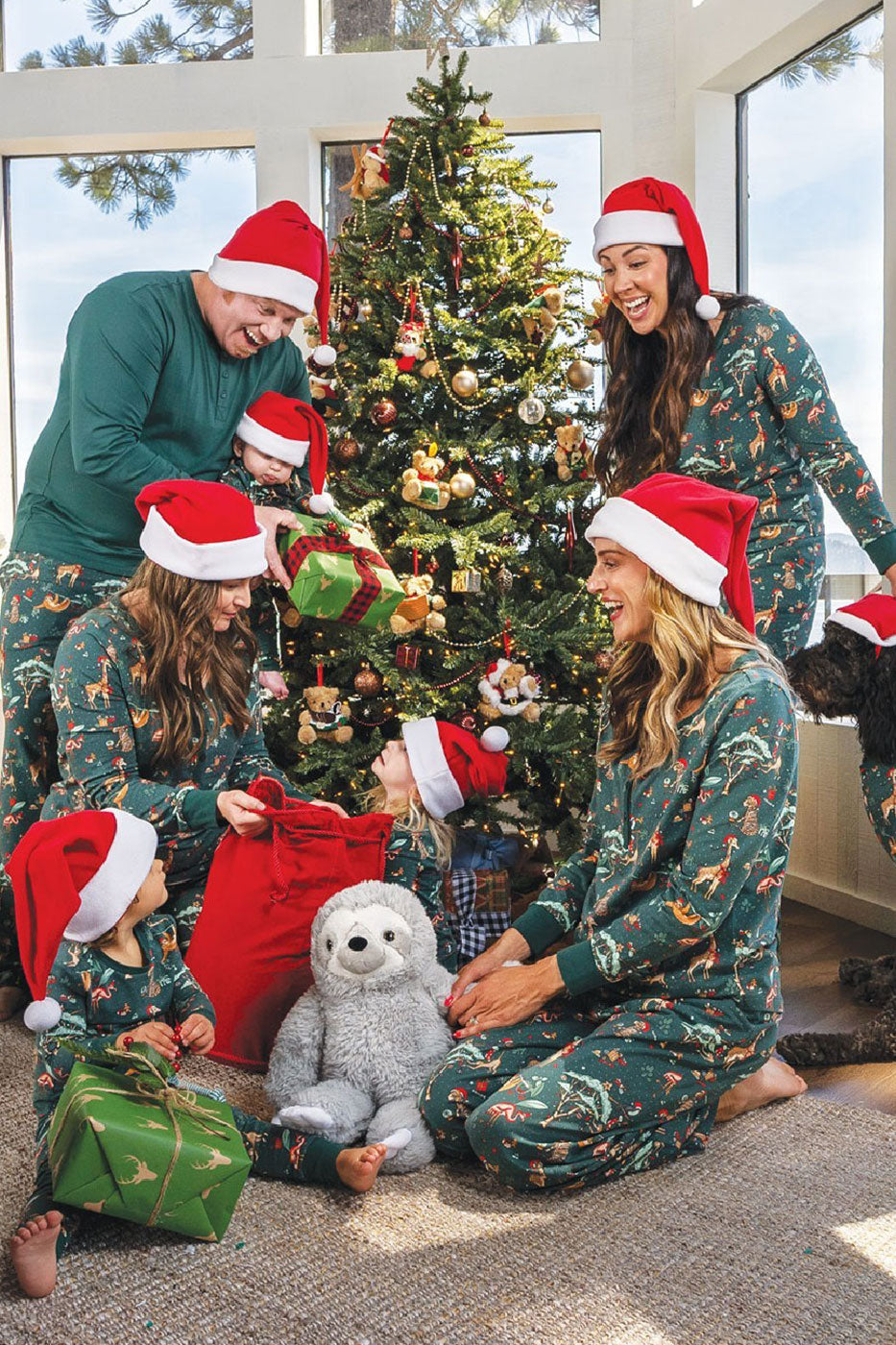 Christmas Cute Animals Family Matching Pajamas Sets (With Pet Dog's Pj's) - Xmaspajamas