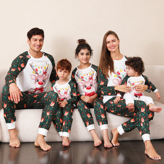 Colorful Deer Family Matching Pajamas Sets - Xmaspajamas