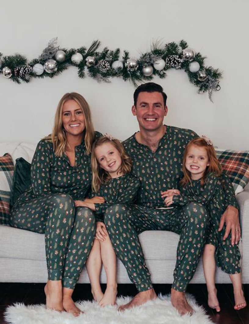 Green Christmas Tree Family Matching Pajamas(with Pet's dog clothes) - Xmaspajamas