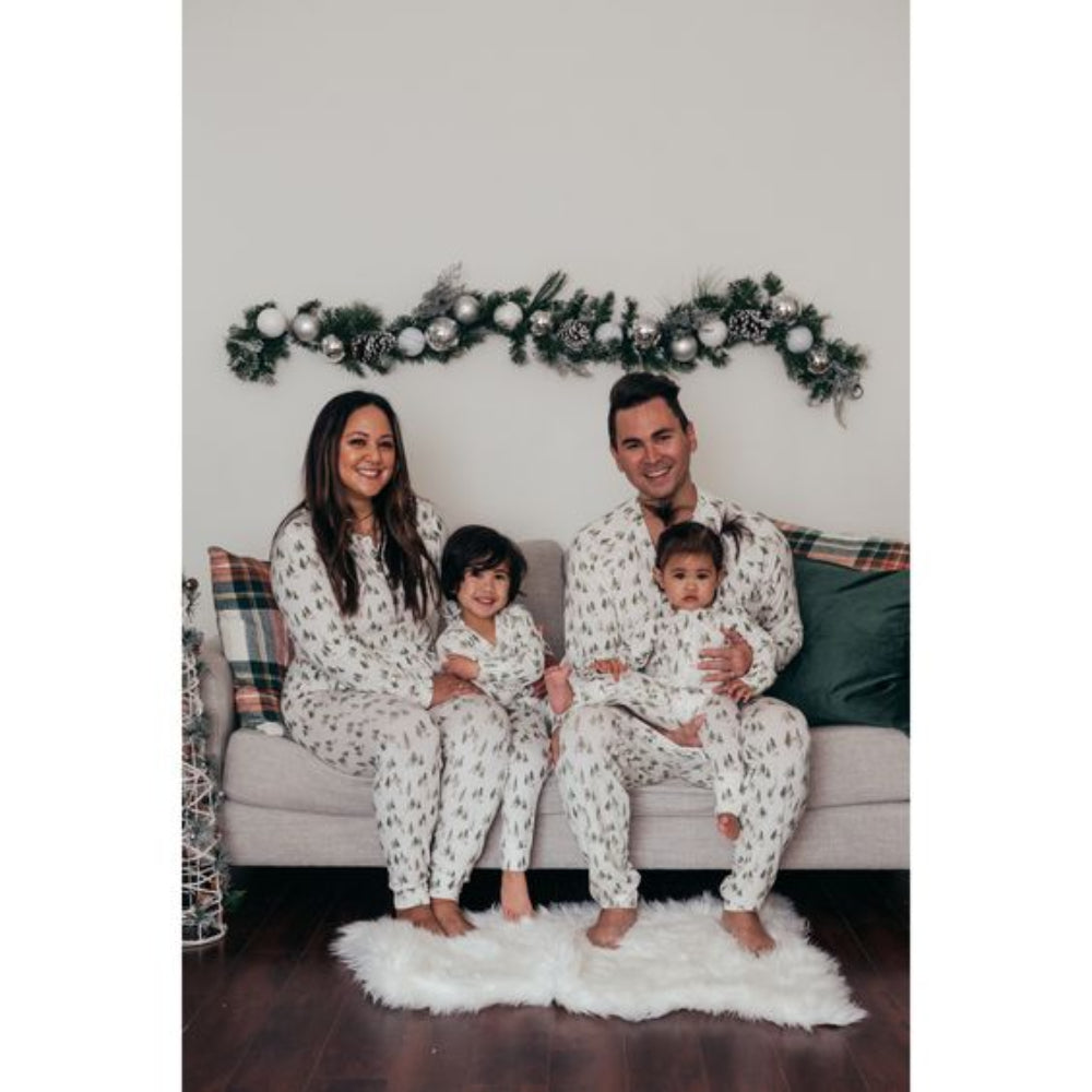 White Little Christmas Tree Family Matching Pajamas Sets (With Pet Dog's Pj's) - Xmaspajamas