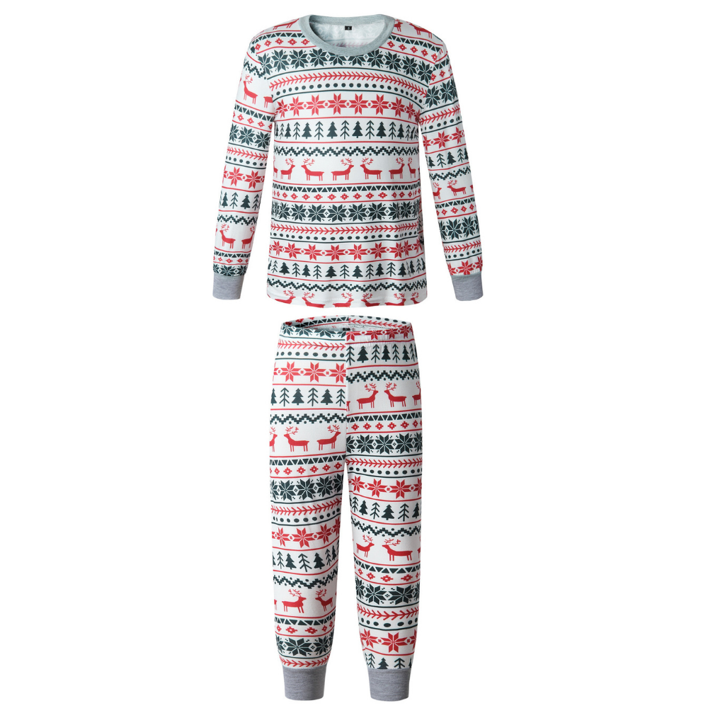 Christmas Tree and Reindeer Patterned Family Matching Pajamas Sets(with Pet Dog Clothes) - Xmaspajamas