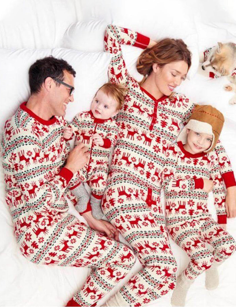 Christmas Deer Family Matching Jammies Set (with Pet's dog clothes) - Xmaspajamas