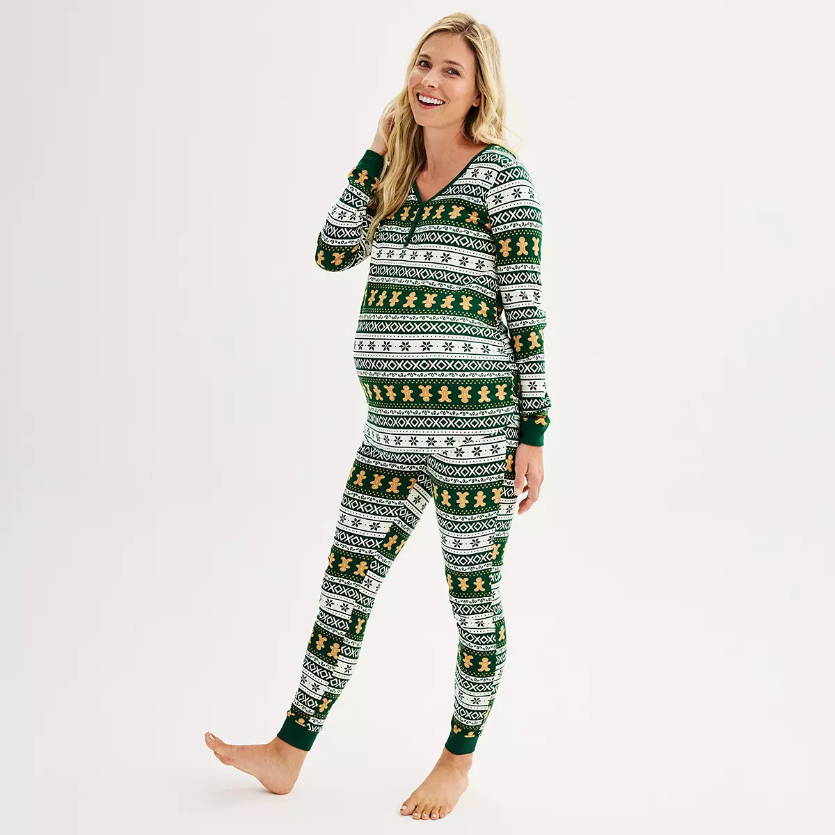 Green Gingerbread Family Christmas Matching Pajamas sets - Xmaspajamas