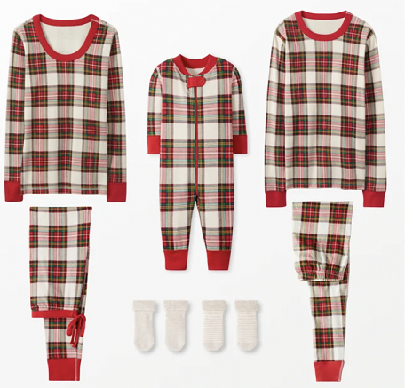 Mixed color plaid  Matching Family Pajamas Set (with Pet Dog Clothes) - Xmaspajamas