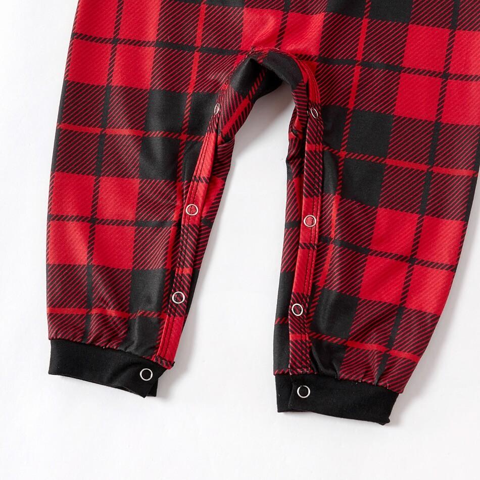 Christmas Black-Red Plaid Family Matching Pajamas Set  (with Pet Dog Clothes)（复制） - Xmaspajamas