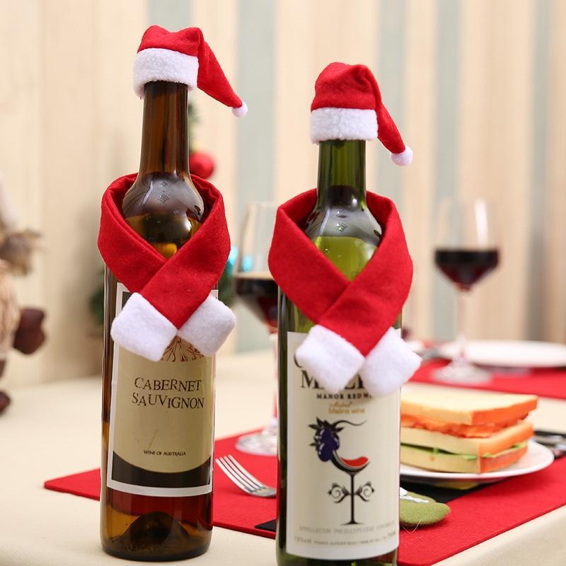 4-piece Christmas Creative Scarf and Hat Bottle Decor - Xmaspajamas