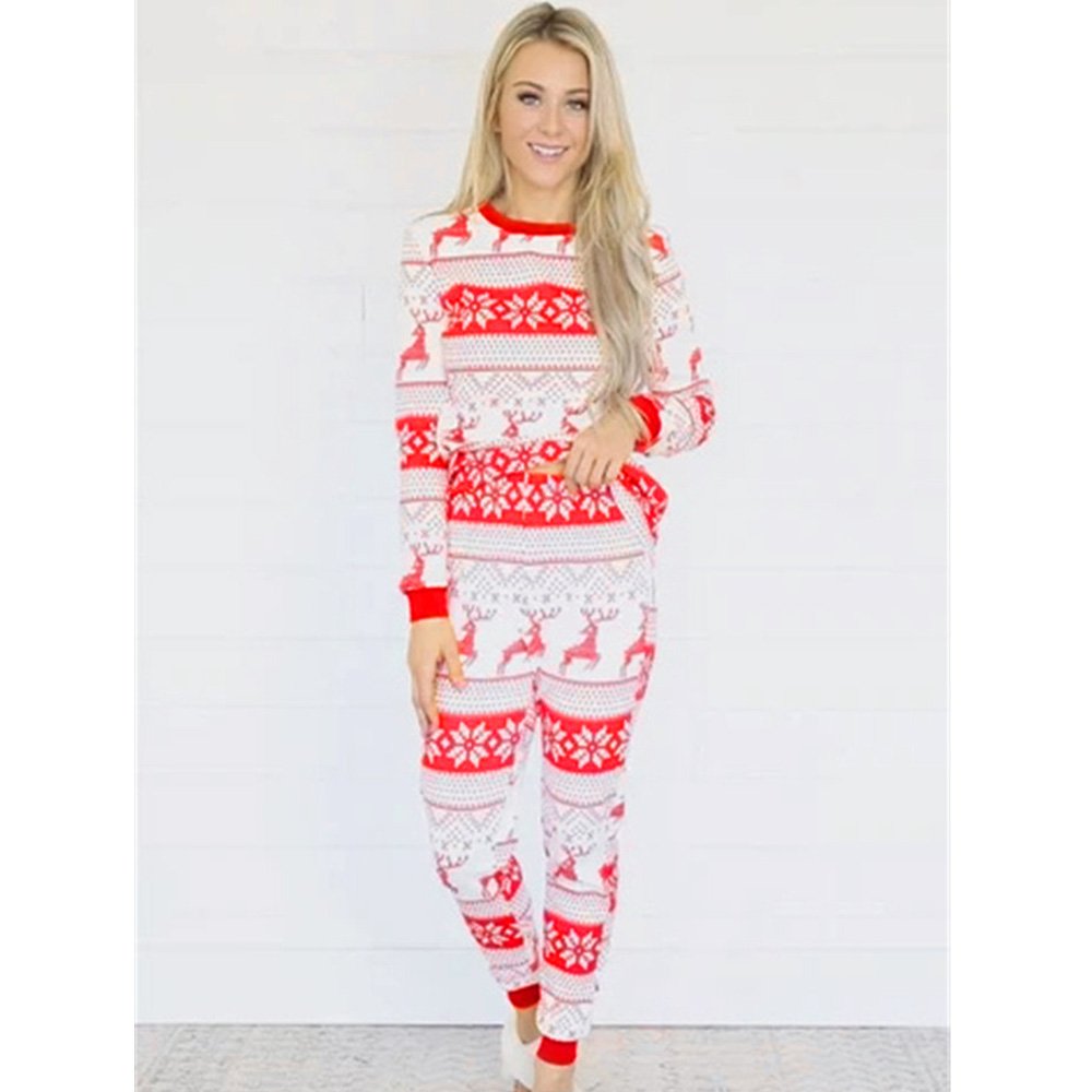 Reindeer Print Stitching Christmas Family Pajamas Set - Xmaspajamas