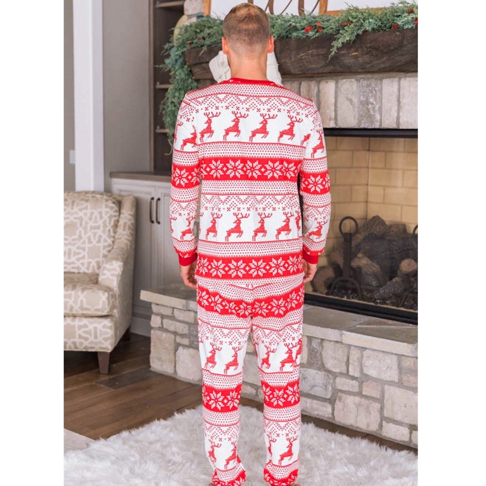 Reindeer Print Stitching Christmas Family Pajamas Set - Xmaspajamas