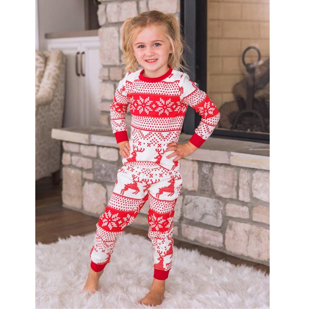 Reindeer Print Stitching Christmas Family Pajamas Set - Xmaspajamas