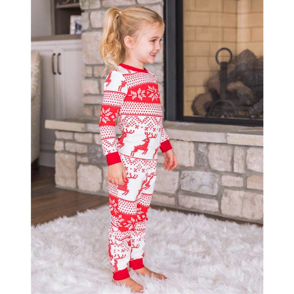 Reindeer Print Stitching Christmas Family Pajamas Set - Xmaspajamas