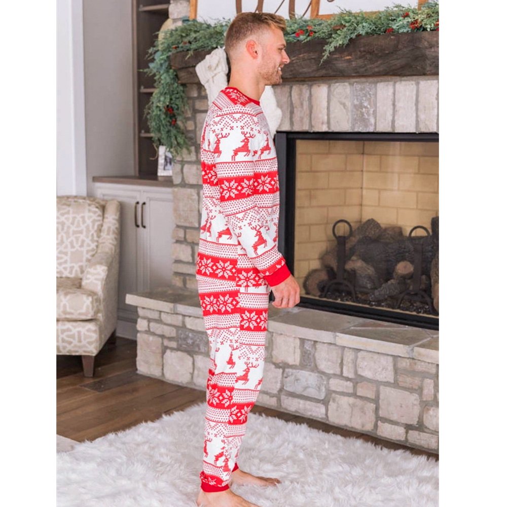 Reindeer Print Stitching Christmas Family Pajamas Set - Xmaspajamas