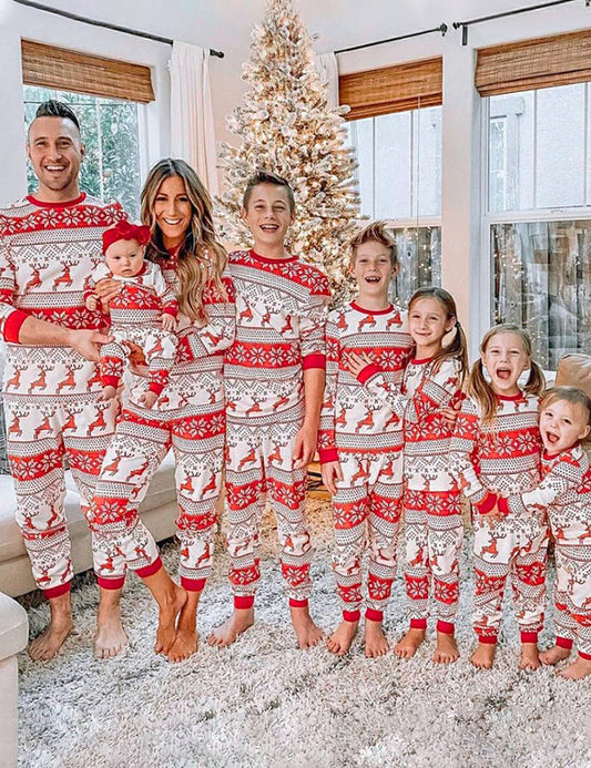 Reindeer Print Stitching Christmas Family Pajamas Set - Xmaspajamas