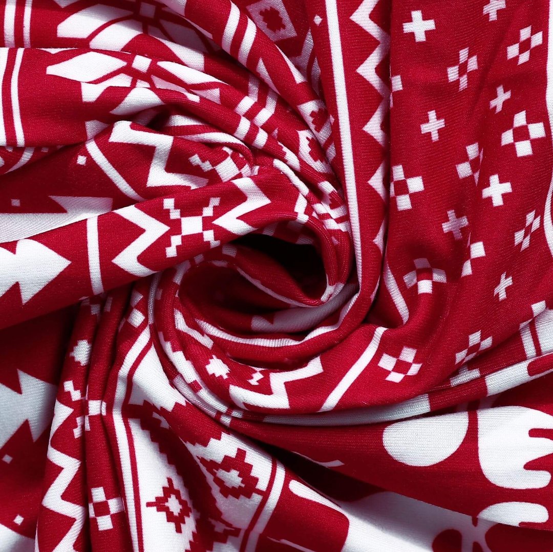 Red and White Christmas Print Family Matching Pajamas Sets - Xmaspajamas