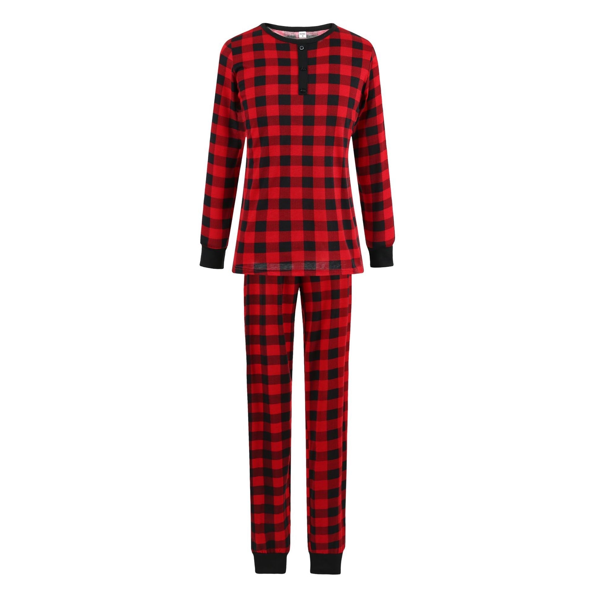 Christmas Black-Red Plaid Family Matching Pajamas Set (with Pet Dog Clothes) - Xmaspajamas