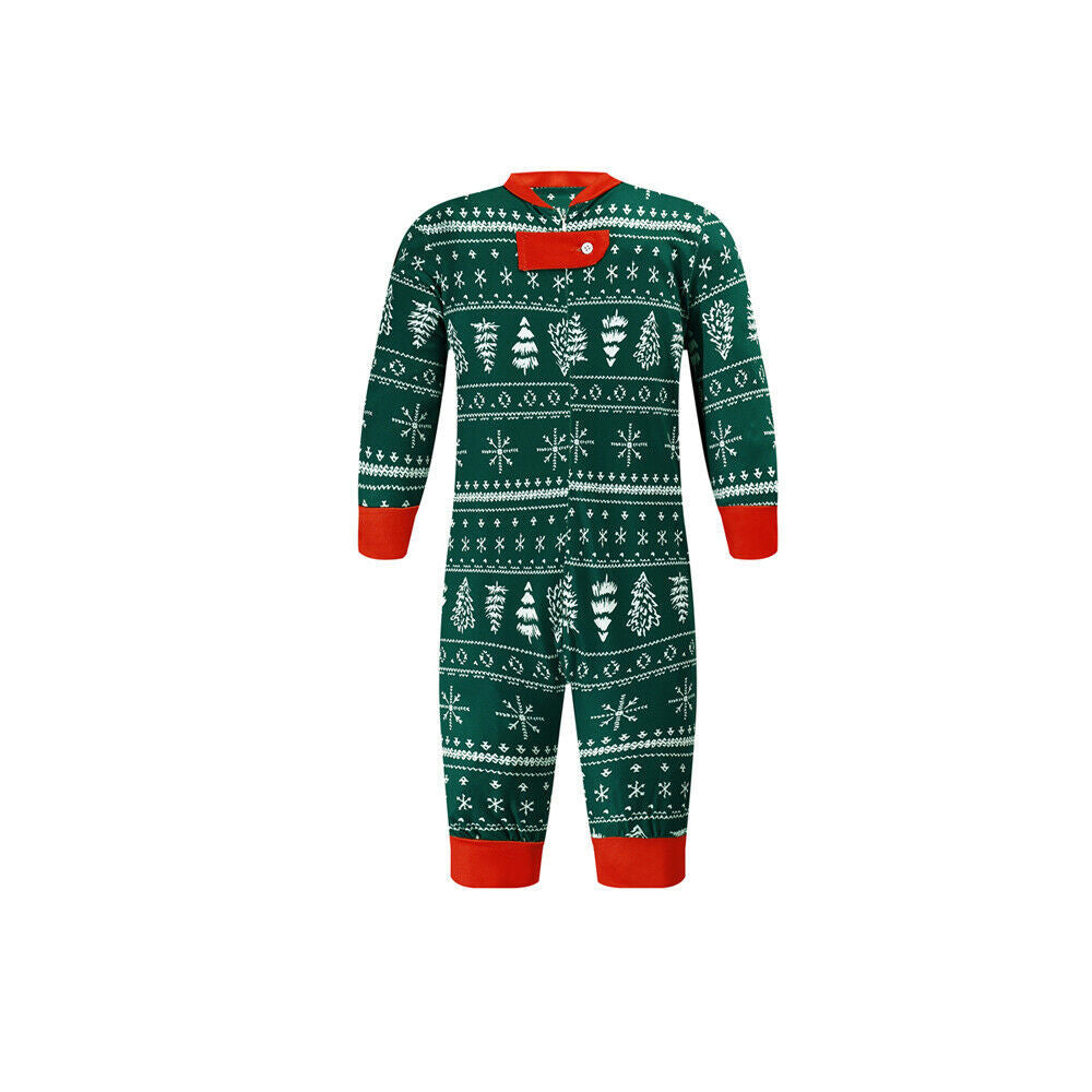 Green Christmas Tree Patterned Family Matching Pajamas Sets(with Pet's dog clothes) - Xmaspajamas