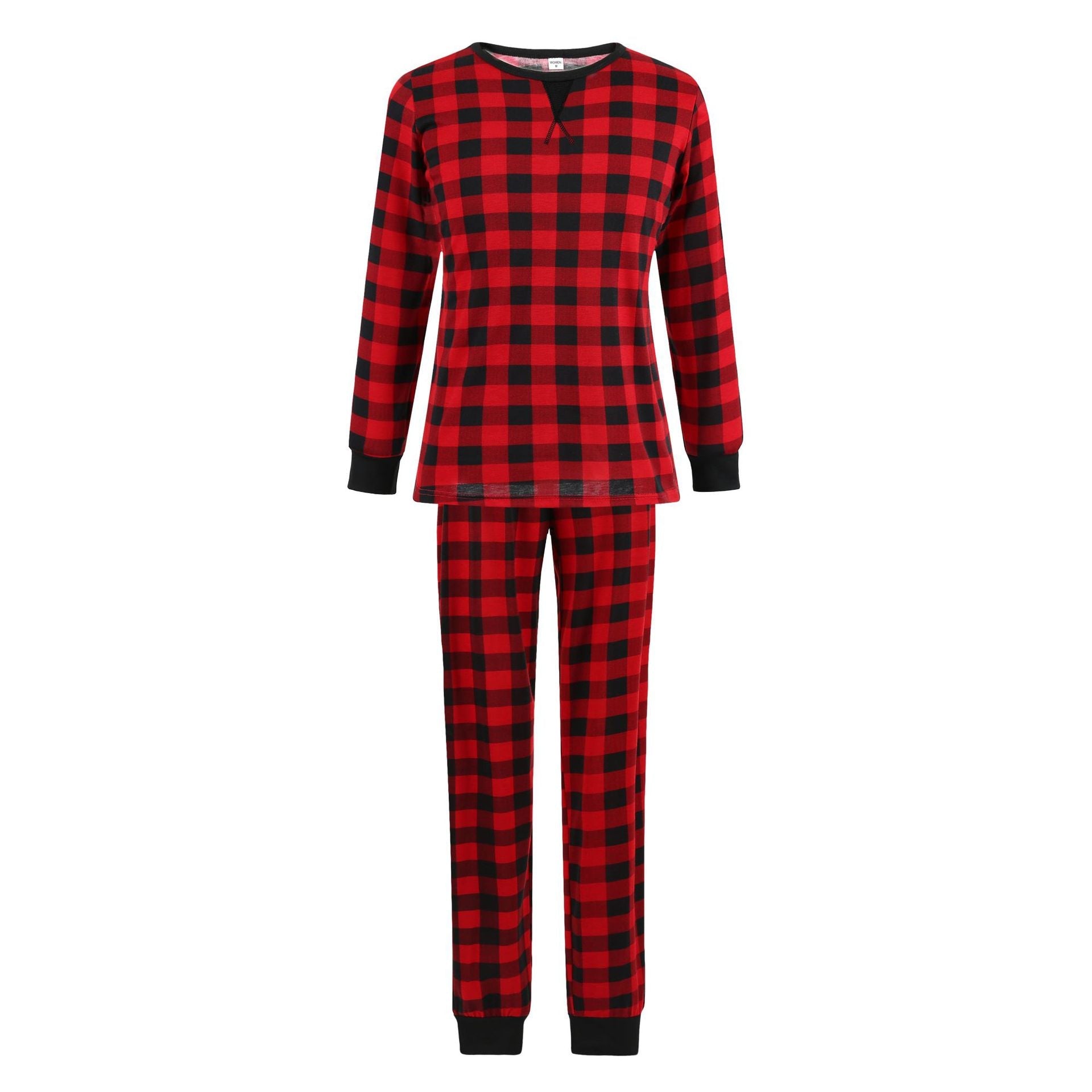 Christmas Black-Red Plaid Family Matching Pajamas Set  (with Pet Dog Clothes)（复制） - Xmaspajamas