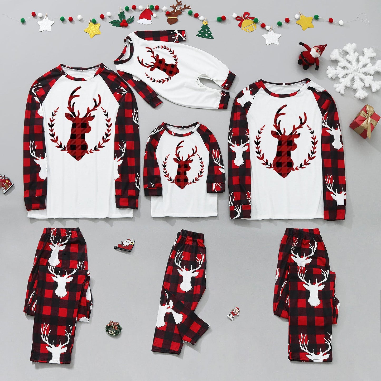 Christmas Deer Print Family Matching Pajamas Sets - Xmaspajamas