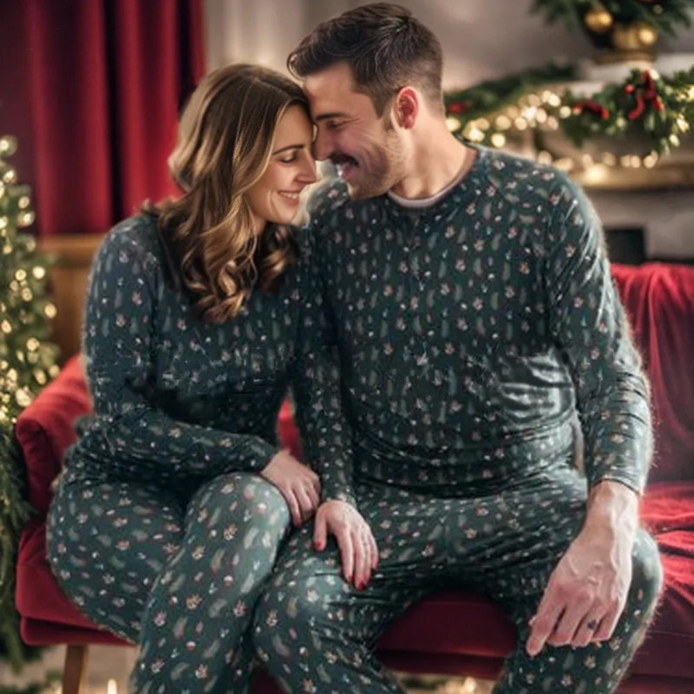 Green Christmas Tree Family Matching Pajamas(with Pet's dog clothes) - Xmaspajamas