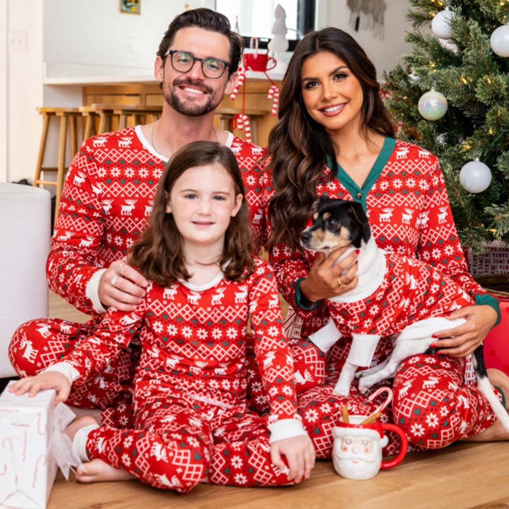 Christmas Elk Family Matching Pajamas - Xmaspajamas