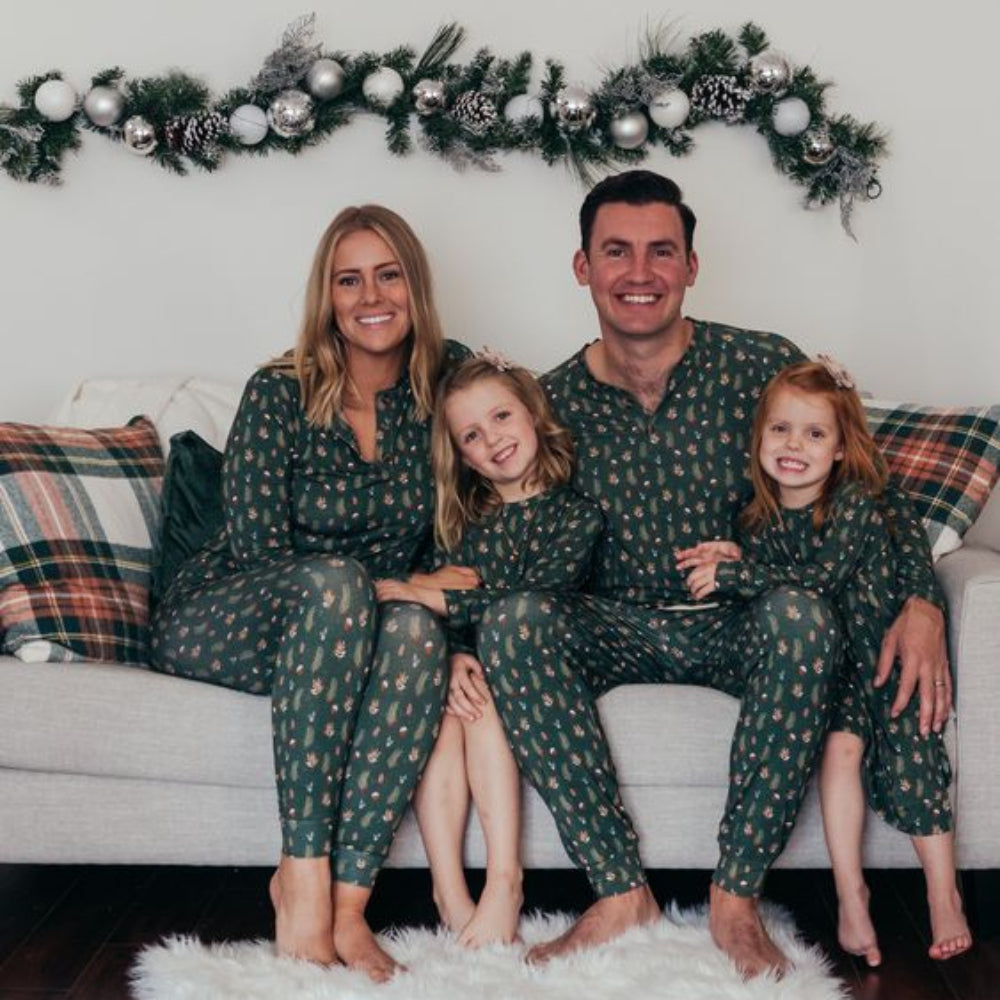 Green Christmas Tree Family Matching Pajamas(with Pet's dog clothes) - Xmaspajamas