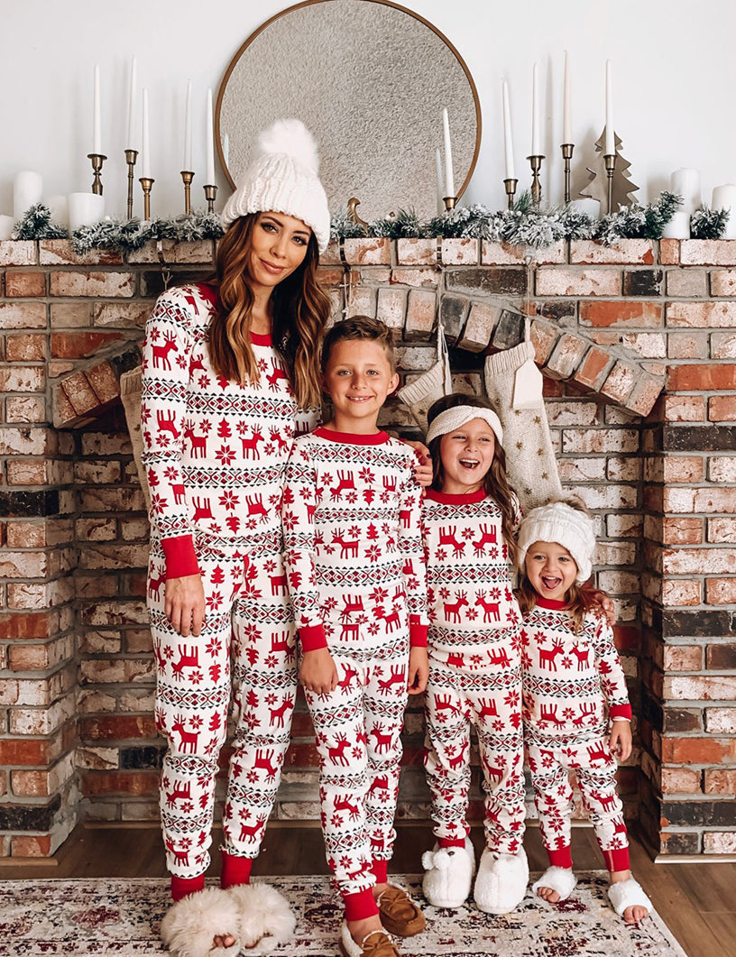 Christmas Deer Family Matching Jammies Set (with Pet's dog clothes) - Xmaspajamas