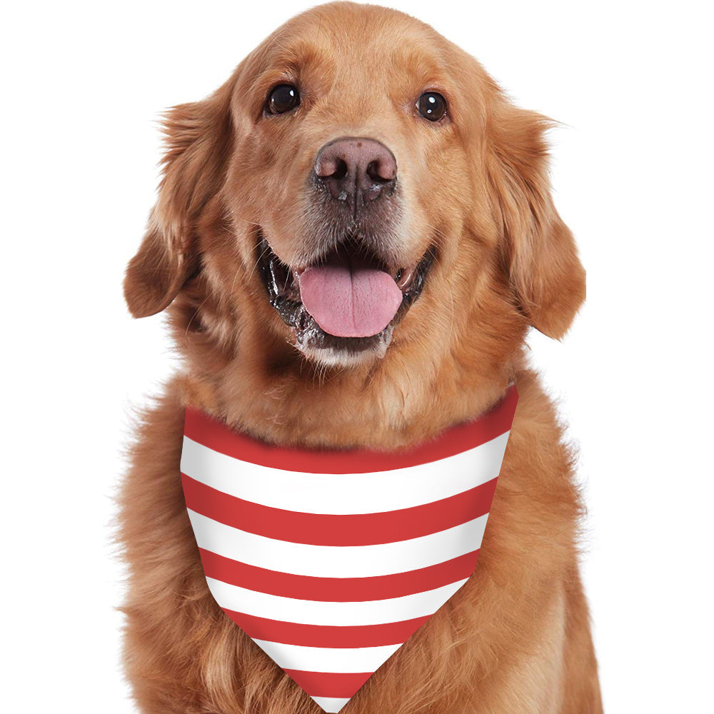 Red and White Striped Round Collar Matching Pajamas Set(with Pet Dog Clothes) - Xmaspajamas